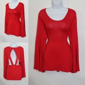 Strappy Back Bell Sleeve Top